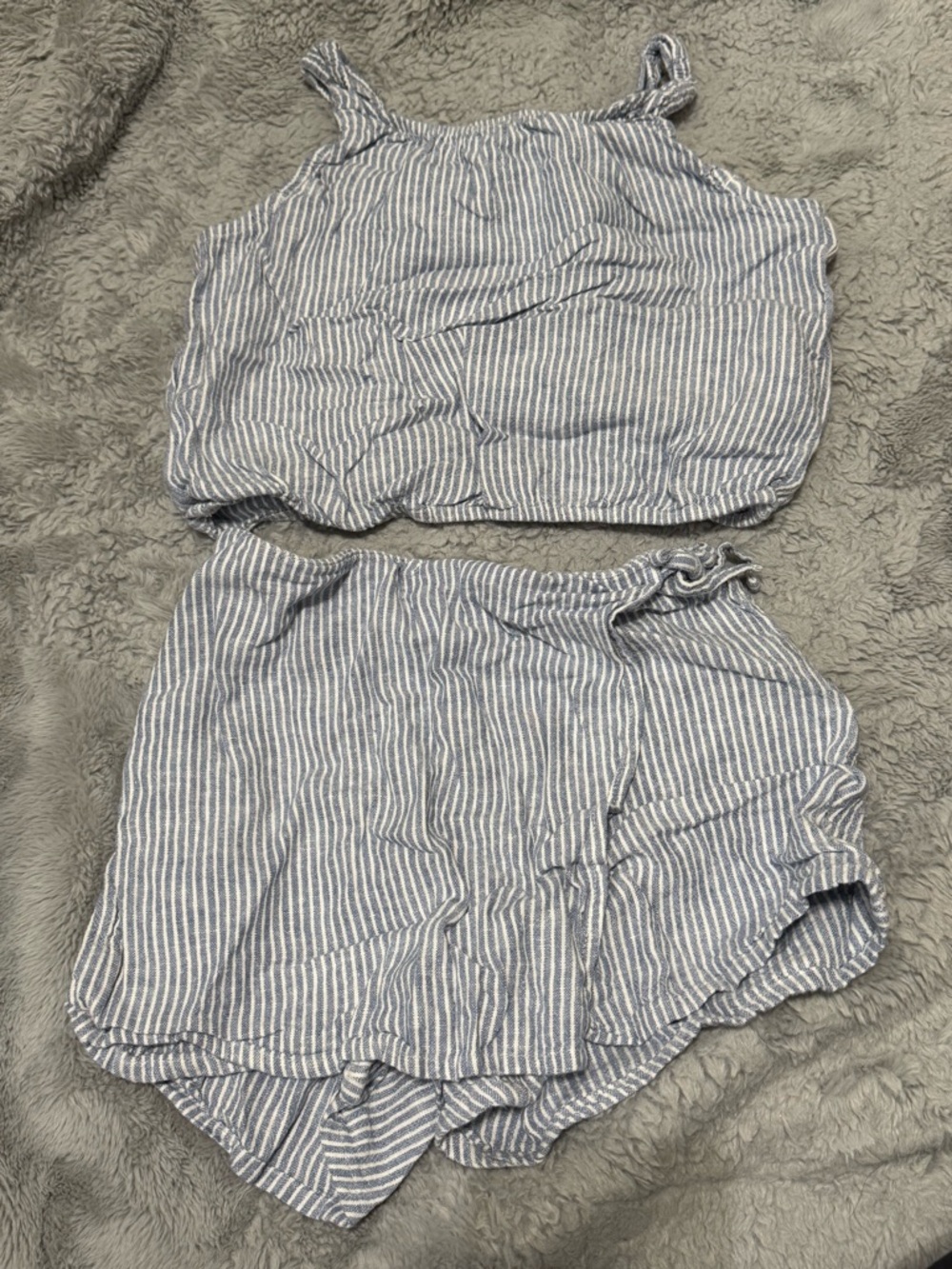 abercrombie kids Blue & White Striped Linen Set